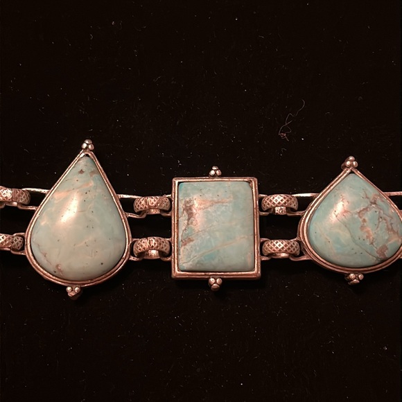 Turquoise & Silver Two Sided Necklace - Picture 8 of 16